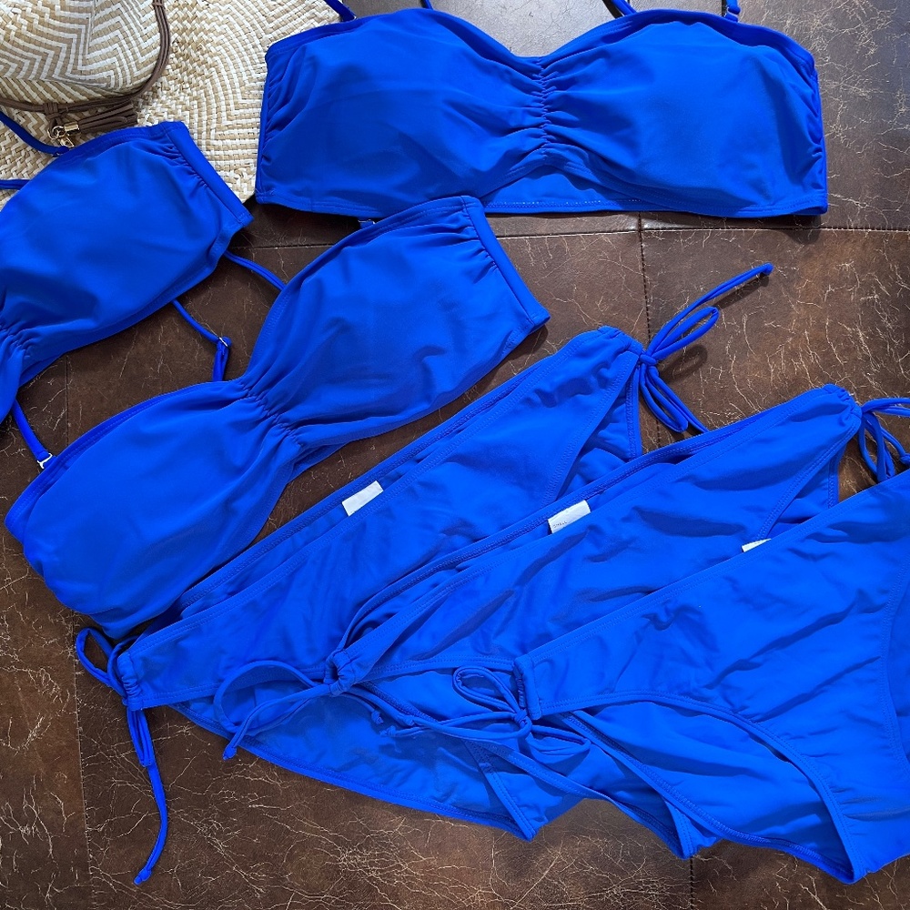 Bandeau Bikini and Side Tie Bottoms (L, XL, XXL)